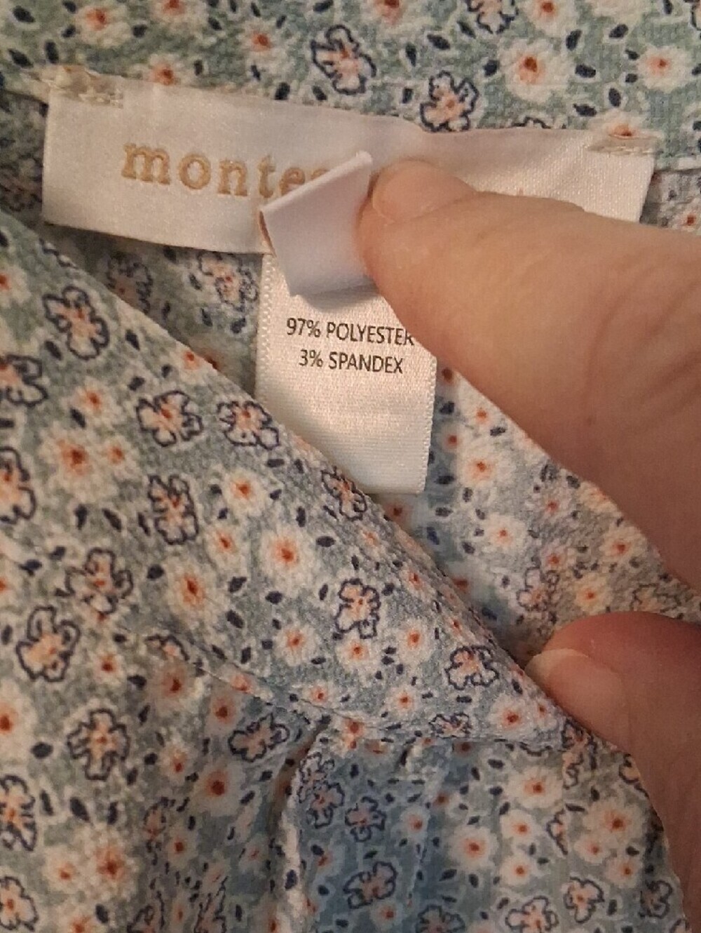 Monteau Los Angelos Blue Floral Square-Neck Midi Dress - Picture 9 of 14